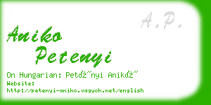 aniko petenyi business card